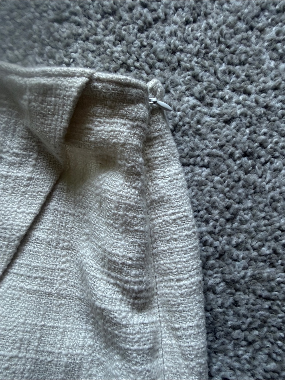 Abercrombie & Fitch Cream Tweed Wrap Skort High Waisted Tailored Shorts Size L - Picture 5 of 8